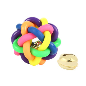 Suministros para mascotas Pelota de juguete Bola de campana colorida Juguete para perros Bola de arco iris Gato - Product Image 1