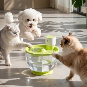 Fontanella d'Acqua Automatica Intelligente per Gatti da 2L, Dispenser d'Acqua per Animali Domestici con <span class=keywords><strong>3</strong></span> Modalità di Flusso, Design Durevole con Ventosa, Logo Personalizzabile, Produzione in Fabbrica - Product Image 1