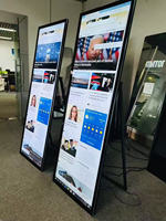 Layar Sentuh Vertikal LCD 70 75 86 Inci, Tampilan Iklan LED Mesin Periklanan Full HD Layar Iklan Besar