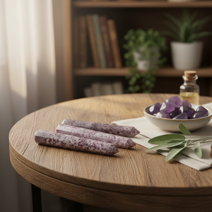 Baguette en cristal de quartz à facettes Lépidolite Pierre semi-précieuse pour la guérison et le massage Fabriqué par la nature - Product Image 3