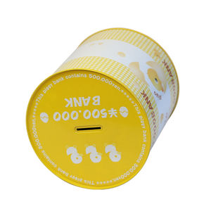 בנק פיגסי פח עגול מותאם אישית עם בנק מטבע מתכת עיצוב דוב חמוד לילדים חיסכון מתנה - Product Image 2