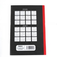 Carnet de composition A4/B6 en gros, couverture noire cousue, carton gris, 100 g/m², 2 quires, pour étudiants, en vrac, Cuadernos