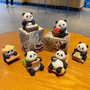 Originale Guofeng Eight Yamao <span class=keywords><strong>Flu</strong></span> Panda Cartoon Car Ornamenti per Auto, Bambola in Resina Carina, Squisita e alla Moda, Decorazione da Scrivania - Product Image 4