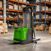 Transpalette Électrique Autoporté MOVMES 1500kg à Batterie Lithium, Levée 5m 6m pour la Manutention de Matériaux en Entrepôt