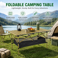 Table et chaises pliantes d'extérieur en acier au carbone, design portable type « egg roll », pour camping, pique-nique, barbecue, robustes, légères, extra-épaisses