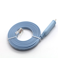 Cable Serial USB Tipo C a RJ45 RS232 con Chip FTDI FT232RL o Prolific PL2303, Cable Plano Azul para Routers, Switches y Consolas Cisco (OEM/ODM)