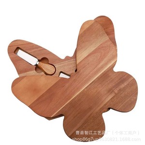 Cross-border Creative Wooden Kitchen Cutting Board Solid Wood Multifunctional Butterfly-shaped Deli Food Board Cheese Board <b>Set</b> - Product Image 3