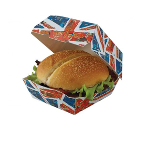 Logo di stampa riciclato usa e getta innovativo stampato personalizzato scatola di imballaggio per fast food hamburger in vendita - Product Image 4