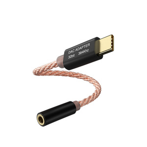 32Bit ตัวแปลงสัญญาณดิจิทัล384กิโลเฮิรตซ์อะแดปเตอร์หูฟัง DAC USB Type C ถึง3.5มม. <span class=keywords><strong>แจ็</strong></span><span class=keywords><strong>ค</strong></span>หูฟังอะแดปเตอร์เสียง HIFI - Product Image 1