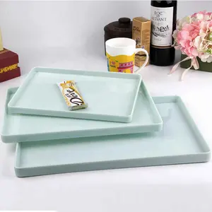 Set fo 3 Pieces Custom Logo Print Restaurant Sevice Wedding Party Used Plastic Melamine Hotel Amenity Tray