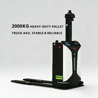Robot transpalette contrepoids 2000 kg avec batterie au lithium fer phosphate, autonomie 6-8h, navigation laser SLAM point à point pour manutention de palettes