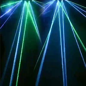 Línea láser de escaneo de cuatro cabezales en forma de abanico, línea láser a todo color, luz DJ Disco Show Night Club RGB Stage Laser Light - Product Image 2