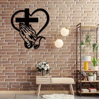Décoration murale en fer forgé en forme de croix, artisanat d'art métallique, ornement mural pour salon et intérieur, vente en gros