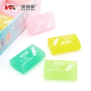 Klassisches Design Transparenter Gelee Radiergummi für Kinder Fluor zierende Farben Schul briefpapier Fabrik Direkt versorgung - Product Image 3
