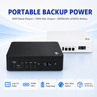 UPS Mini 65W untuk Router WiFi CCTV ONU Baterai LiFePO4 30000mAh PD65W DC 5V 12V 19V Layar LCD