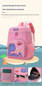 Sacs à dos scolaires Tomic tendance pour enfants, sacs à dos mignons à motif de dessin animé pour garçons et filles de maternelle, portables, légers et imperméables en nylon - Product Image 5