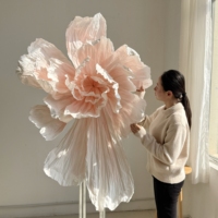 Grandes sculptures florales géantes en plastique – Décoration florale artificielle surdimensionnée pour mariages, centres commerciaux, vitrines et murs décoratifs
