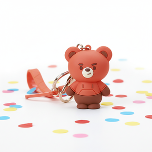 Portachiavi in Gomma e Acciaio Inossidabile con <span class=keywords><strong>Personaggio</strong></span> 3D Anime e Logo Personalizzato - Product Image 2