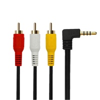 3.5mm 4-Pole fiş 3 RCA dişi adaptör PVC kaplı Stereo ses Video kablosu AV LCD TV HD TV ve hoparlörler için monitör