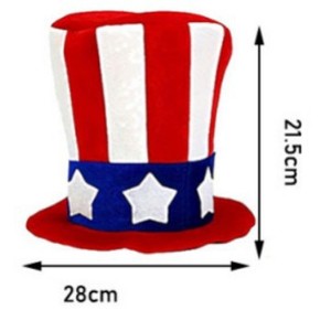 Chapeau haut de forme Uncle Sam, drapeau américain pour la fête de l'indépendance, chapeau de fête de carnaval, pour l'extérieur, unisexe, adulte - Product Image 2