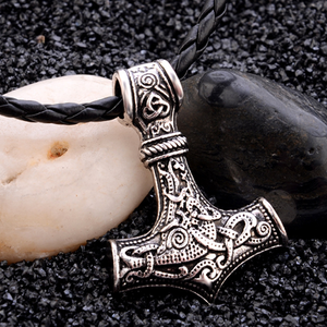 Mann Wikinger Norse Thor Hammer Mjolnir Anhänger Skandi navis che Schmuck Halskette - Product Image 3