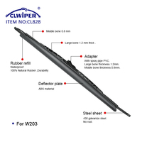 Lame d'essuie-glace exclusive CLWIPER adaptée pour Benz W203 avec tuyau de pulvérisation accessoires de pièces automobiles en gros lame d'essuie-glace en os de pare-brise