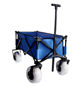 Vagón plegable de alta resistencia HW48 con neumáticos de globo, carrito de playa, transporte de equipaje de uso múltiple, trabajo de jardín, viajes de camping al aire libre - Product Image 1