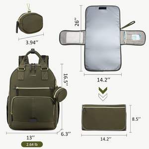 Sac à dos de voyage pour bébé, sac à langer, en cuir vegan PU, grande capacité, personnalisé, faible MOQ, échantillon gratuit - Product Image 4