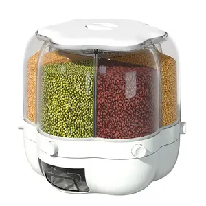 厨房台面干食品谷物分配器6格自动旋转大米分配器