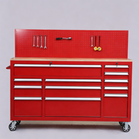 Armoire à outils en acier de 72 pouces pour garage, chariot d'atelier roulant avec établi combiné, tiroirs verrouillables et chariot à outils