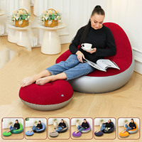 Canapé Gonflable Paresseux Personnalisé d'Usine, Portable et Multicolore en PVC Flocqué, Pliable et Épaissi, avec Repose-Pieds