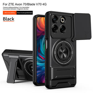 Étui magnétique Lichicase anti-traces de doigts deux-en-un avec support de voiture et anneau pour ZTE <span class=keywords><strong>Blade</strong></span> A36 A76 - Product Image 5