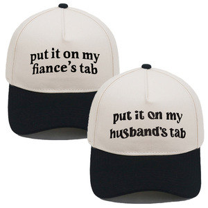 Parole divertenti messe sul mio marito tab ricamato Hard Top berretto da Baseball da uomo e da donna a tesa curva alla moda Snapback - Product Image 5