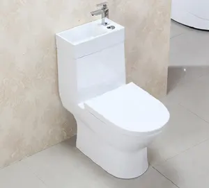 Produk Baru 2022 Toilet Keramik Kombinasi Dua Buah dengan Wastafel Di Bagian Atas
