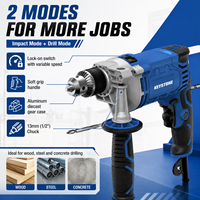 Perceuse à percussion électrique 910W 13mm 1/2" mandrin 0-2800RPM pour bois, acier et béton