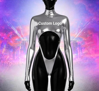Monokini Metálico con Cuello Alto y Aberturas para Mujer, con Logotipo Personalizado, Estilo J'Ouvert, para Carnaval y Ropa de Lunes, Fabricante Mayorista, Personalizado