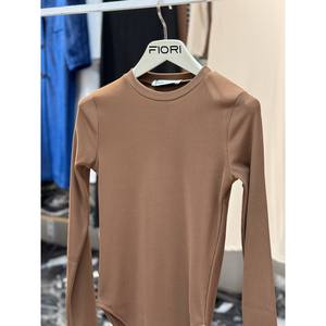 ชุดบอดี้สูทแขนยาวผู้หญิง Fiori คอกลม ผ้าถักยืดได้ ใส่ได้ทุกฤดู - Product Image 1