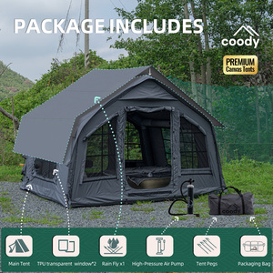 Tente pneumatique Coody 8.0 - Gris, grande tente familiale de luxe pour le camping, quatre saisons, portable, de haute qualité, tente pneumatique gonflable pour le camping en plein air - Product Image 1