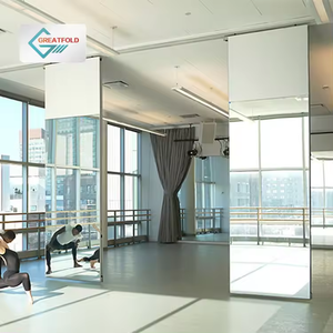Mirror Panel Dance Studio Acoustic Movable Sliding <strong>Partition</strong> Walls Folding <strong>Partition</strong> for Dancing Room