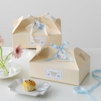 Cajas de Papel Recubierto Personalizadas para Panadería, Empaque de Alimentos con Asa, Reutilizables y Portátiles para Pasteles, Postres, Regalos y Comida para Llevar