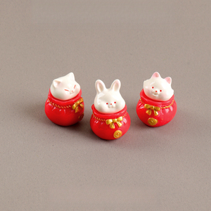 ของตกแต่งสวนจิ๋ว KI zhuojing Moss, ถุงนำโชคสุดน่ารัก, กระต่าย, หมูน้อย, สุนัข, สวนสัตว์เลี้ยงแสนสุข, ของตกแต่งสวน - Product Image 3