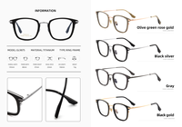 Monture de lunettes carrée en titane pur, monture intégrale, logo personnalisé, verres transparents anti-reflets durables pour adultes, tous types de visages