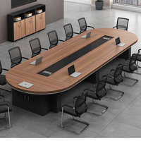 HYZ-296X Table de conférence ovale de bureau, table de réunion simple et moderne, grande table de négociation pour salle de réunion, combinaison chaise et table