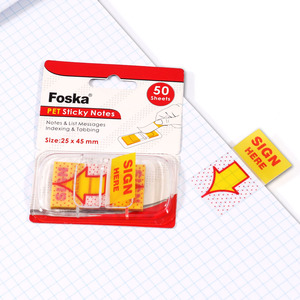 Foska Papeterie et Fournitures Scolaires 3 Couleurs Transparent PET Film Flèche Étiquettes Signe Ici Onglets pour Facile Notaire Livre Annotations - Product Image 4