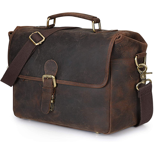 China Supply Custom Vintage Waterproof Waxed Canvas Briefcase Digital Camera Bag