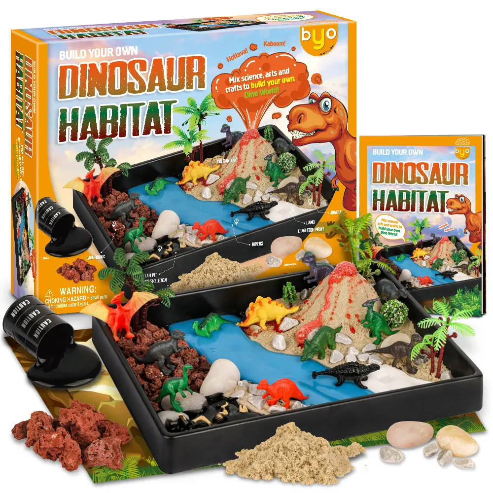 Terbaru Bangun Habitat Dinosaurus Anda Sendiri untuk Anak-anak DIY Mainan Buatan Tangan Pendidikan Campuran Ilmu Seni & Kerajinan Uap Mainan Dalam Kotak Pasir 3D