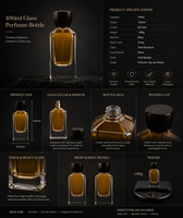 Flacon de parfum en verre de luxe de style nouveau, 100 ml, 50 ml, 30 ml, flacon de parfum carré avec emballage en boîte