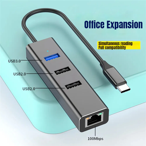 2 in 1 <strong>USB</strong> C <strong>to</strong> <strong>Ethernet</strong> <strong>Adapter</strong> Type <strong>USB</strong> A + Type-C <strong>to</strong> 3 Ports <strong>USB</strong> 3.0 2.0 HUB With RJ45 <strong>LAN</strong> 100M Gigabit <strong>Ethernet</strong> <strong>Network</strong> Card - Product Image 4