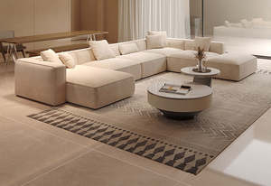 आधुनिक कपड़े यू-आकार मॉड्यूलर दो-सीटर कोने सोफे रहने वाले कमरे स्पंज अपार्टमेंट होटल विला का उपयोग - Product Image 5