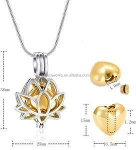 Cremation Jewelry for Ashes Mini Keepsake Urn Memorial Ash Necklace Lotus Flower Ashes Cremation Urn Pendant - Product Image 5